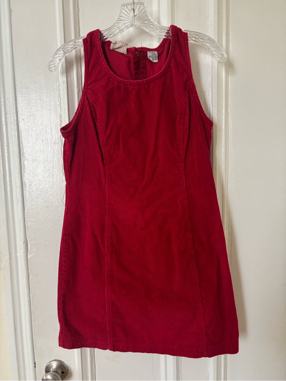 Vintage Red Corduroy Dress - Women's Sleeveless